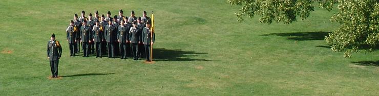 Army ROTC in dress field formation