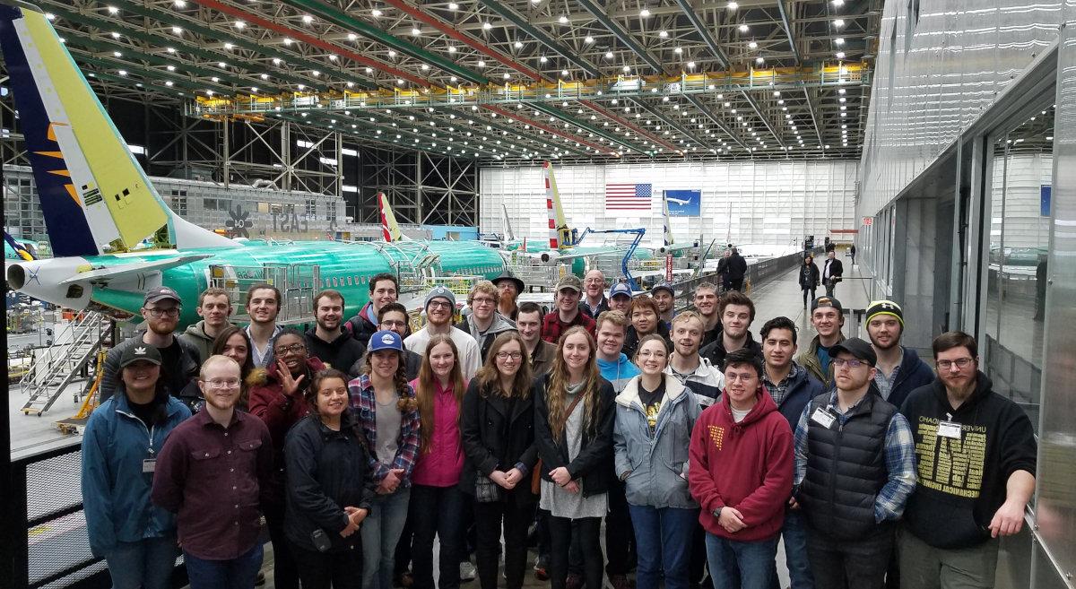 ASME members alongside Boeing’s 737 final assembly line in Renton