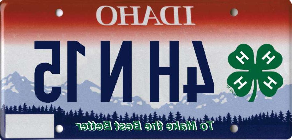 An Idaho license plate with a 4-H clover and the motto "To Make the Best Better."